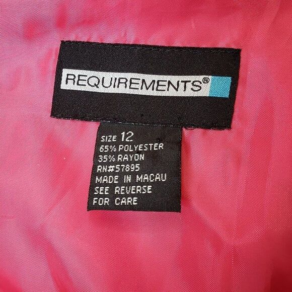 Vintage Requirements Pink Notched Collar Blazer womens 12 L large Work Office - Picture 8 of 9